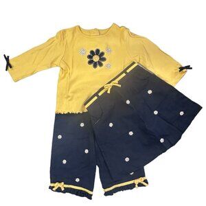 Sweet Sarah 3pc long sleeve flower capri pant & skirt set SIZE 3T VINTAGE 2000's